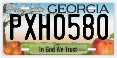 GA license plate PXH0580