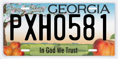 GA license plate PXH0581