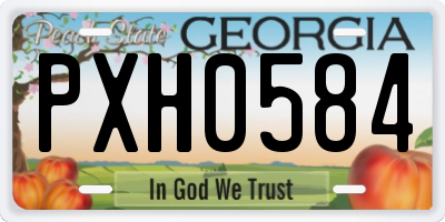 GA license plate PXH0584