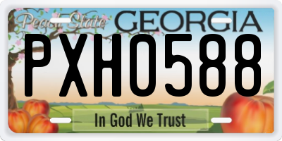 GA license plate PXH0588