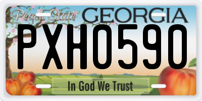 GA license plate PXH0590