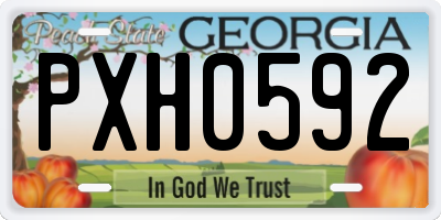 GA license plate PXH0592