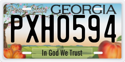 GA license plate PXH0594