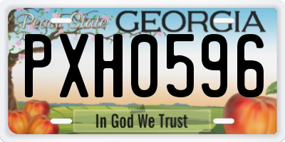 GA license plate PXH0596