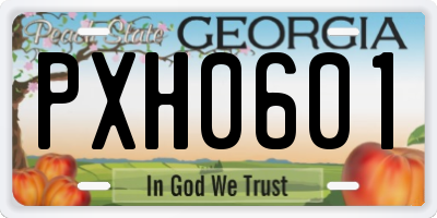 GA license plate PXH0601