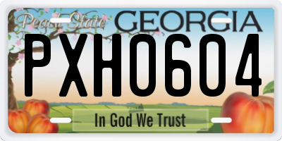 GA license plate PXH0604