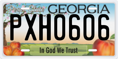 GA license plate PXH0606