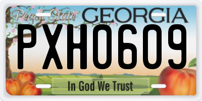 GA license plate PXH0609