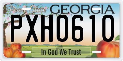 GA license plate PXH0610