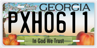 GA license plate PXH0611