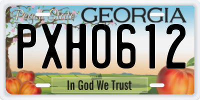 GA license plate PXH0612