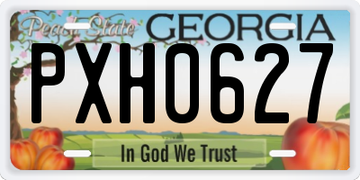 GA license plate PXH0627
