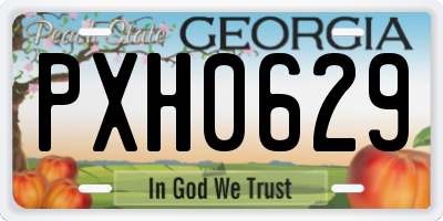 GA license plate PXH0629