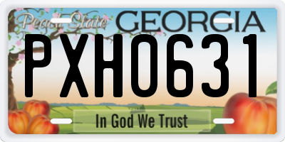 GA license plate PXH0631