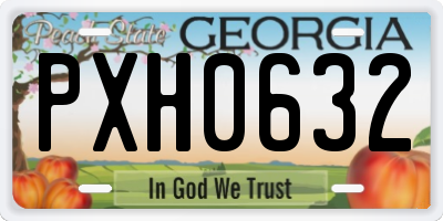 GA license plate PXH0632