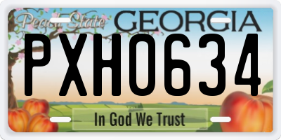 GA license plate PXH0634