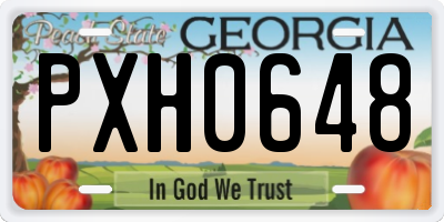 GA license plate PXH0648