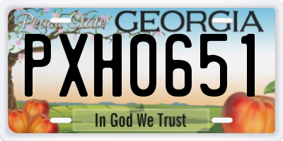 GA license plate PXH0651