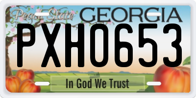 GA license plate PXH0653