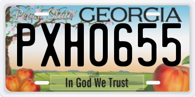 GA license plate PXH0655