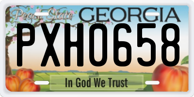GA license plate PXH0658