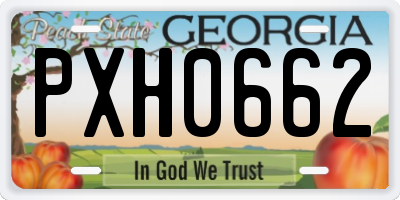 GA license plate PXH0662