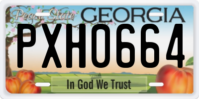 GA license plate PXH0664