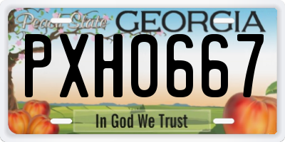 GA license plate PXH0667