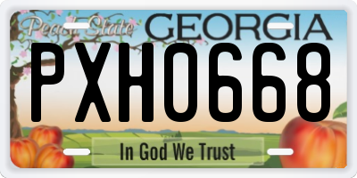 GA license plate PXH0668