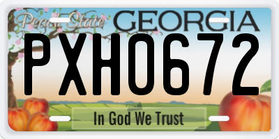 GA license plate PXH0672