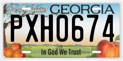 GA license plate PXH0674