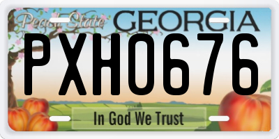 GA license plate PXH0676