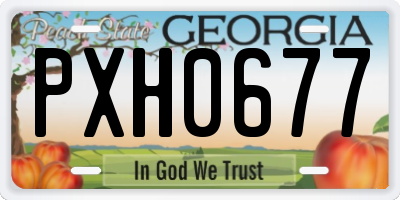 GA license plate PXH0677