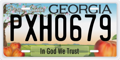GA license plate PXH0679