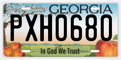 GA license plate PXH0680