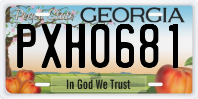 GA license plate PXH0681
