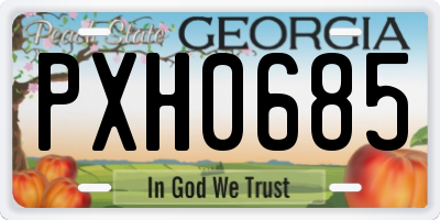 GA license plate PXH0685