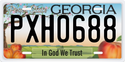 GA license plate PXH0688