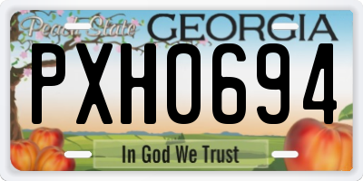 GA license plate PXH0694