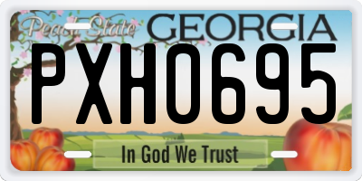 GA license plate PXH0695