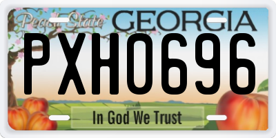 GA license plate PXH0696