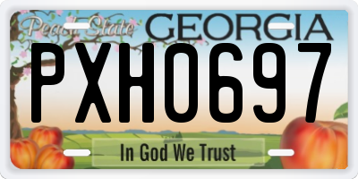 GA license plate PXH0697