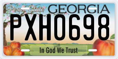 GA license plate PXH0698