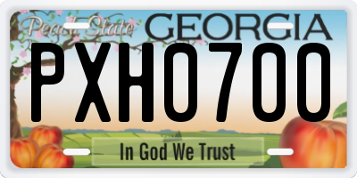 GA license plate PXH0700