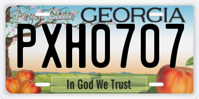 GA license plate PXH0707