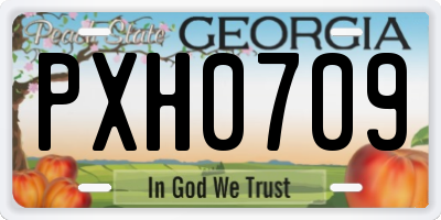 GA license plate PXH0709