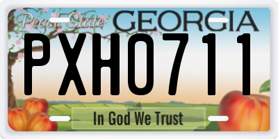 GA license plate PXH0711