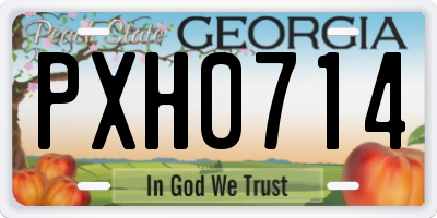 GA license plate PXH0714