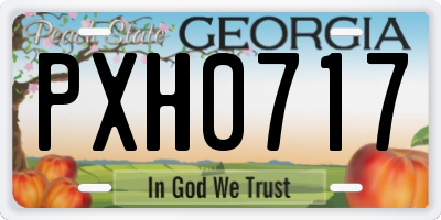 GA license plate PXH0717