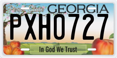 GA license plate PXH0727
